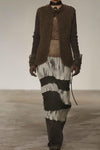 SWAYING 25 Fall/Winter Irregular Diagonal Stripe Cutout Maxi Skirt/A-Line Skirt SW-SW25AW3B07C2S2-ZONG Brown